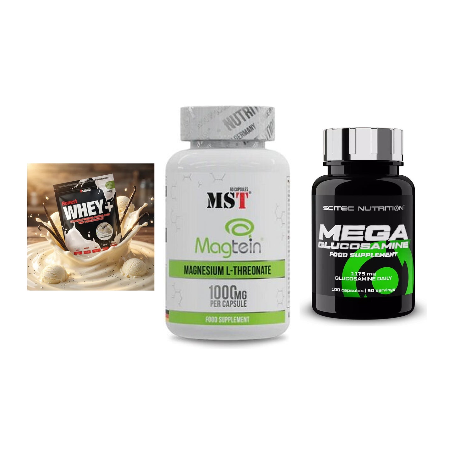 Regenerations-Set: Sinob Honest + MST Magnesium + Scitec Mega – alle enthaltenen Artikel