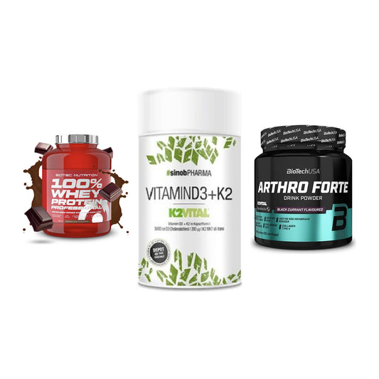 Regenerations-Set: Scitec 100% + Sinob Vitamin + BioTech Arthro – alle enthaltenen Artikel