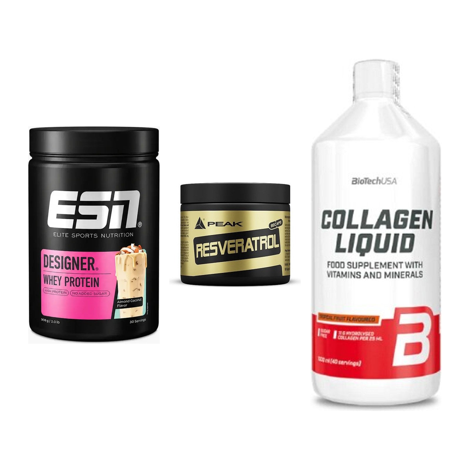 Regenerations-Set: ESN Designer + Peak Resveratro + BioTech Collage – alle enthaltenen Artikel