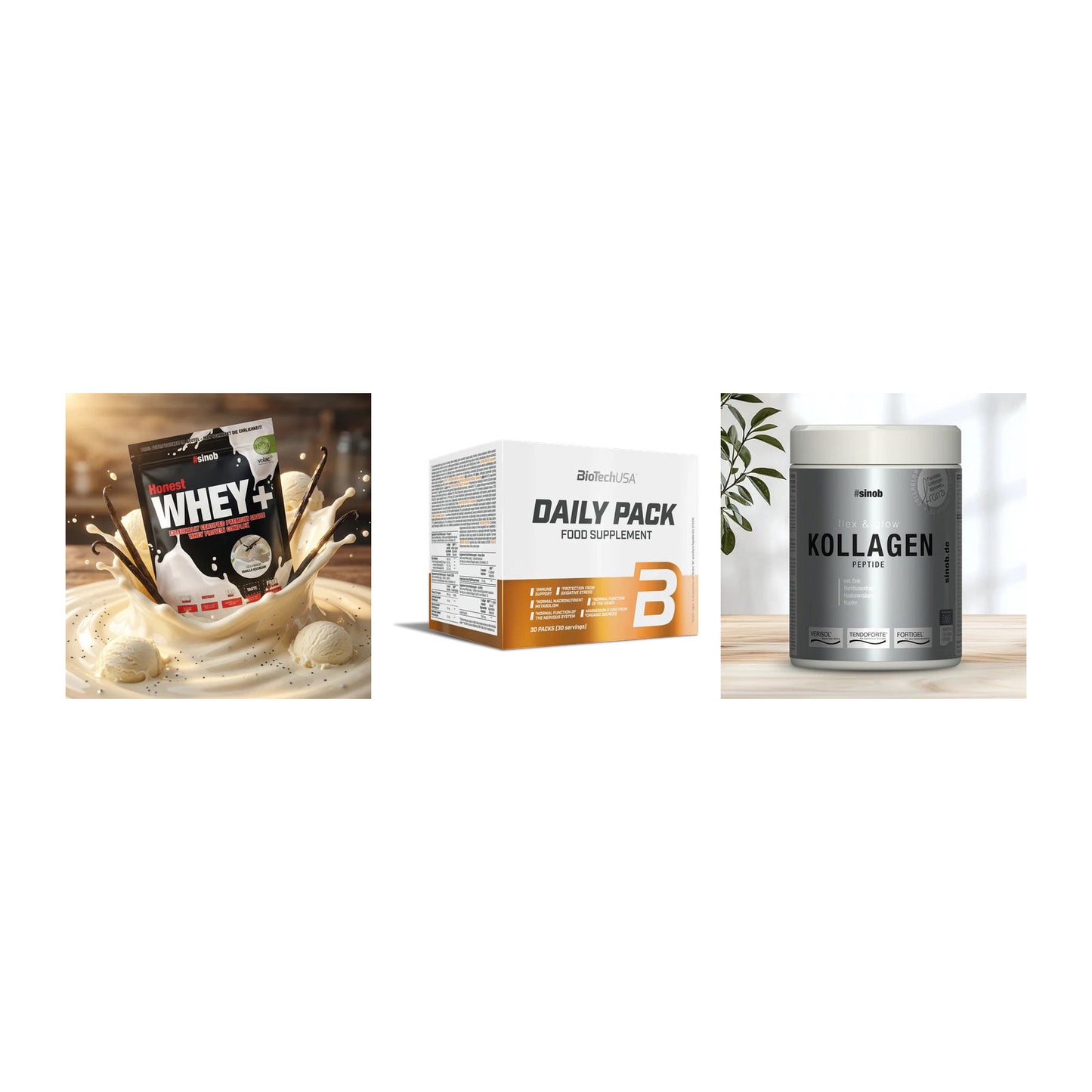 Regenerations-Set: Sinob Honest + BioTech Daily + Sinob Kollagen – alle enthaltenen Artikel