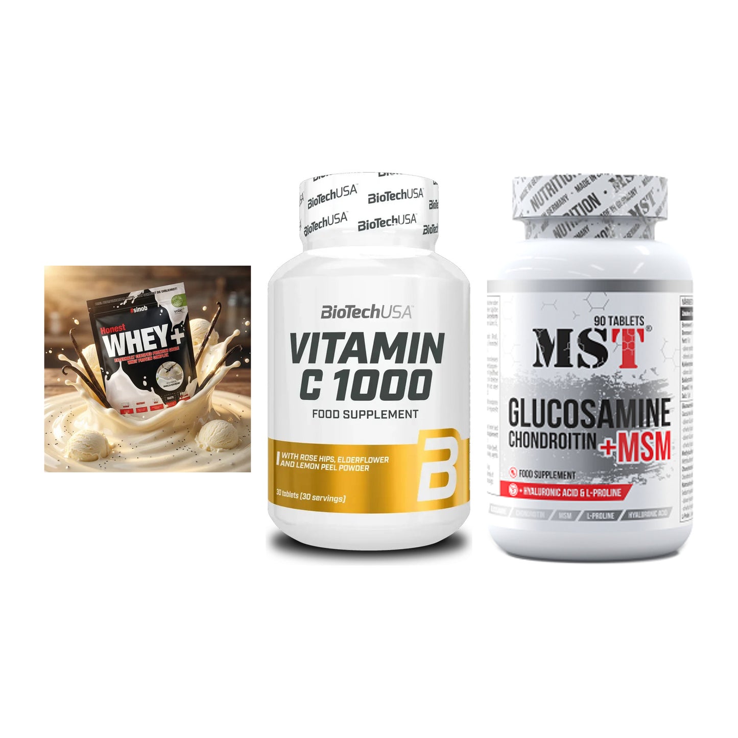 Regenerations-Set: Sinob Honest + BioTech Vitamin + MST Glucosamine – alle enthaltenen Artikel