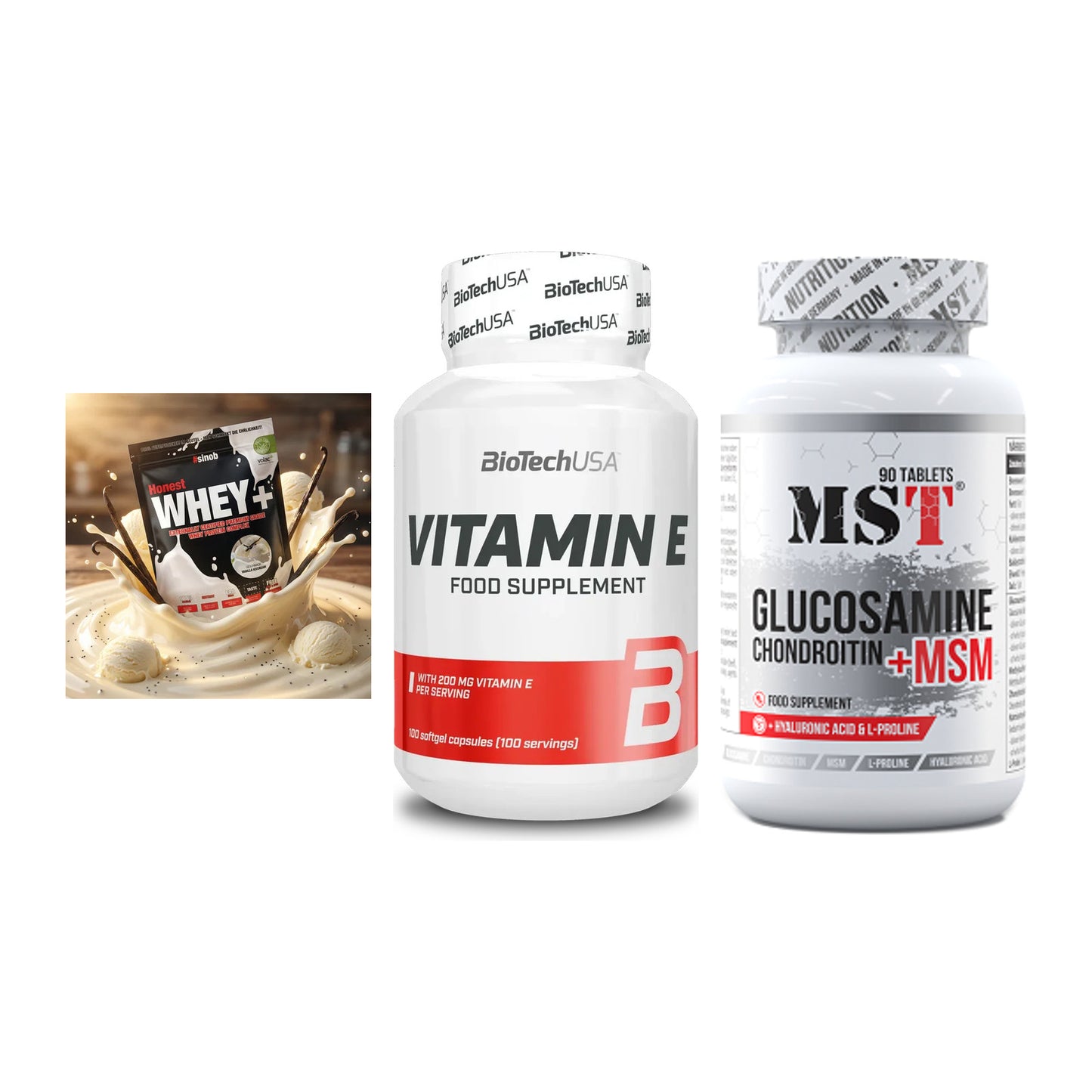 Regenerations-Set: Sinob Honest + BioTech Vitamin + MST Glucosamine – alle enthaltenen Artikel