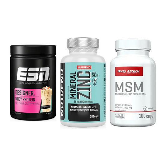 Regenerations-Set: ESN Designer + Nutrend Zinc + Body Attack MSM – alle enthaltenen Artikel