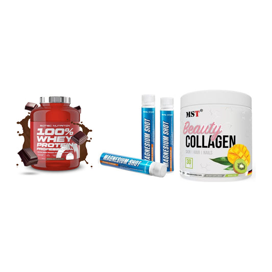 Regenerations-Set: Scitec 100% + Body Attack + MST Beauty – alle enthaltenen Artikel