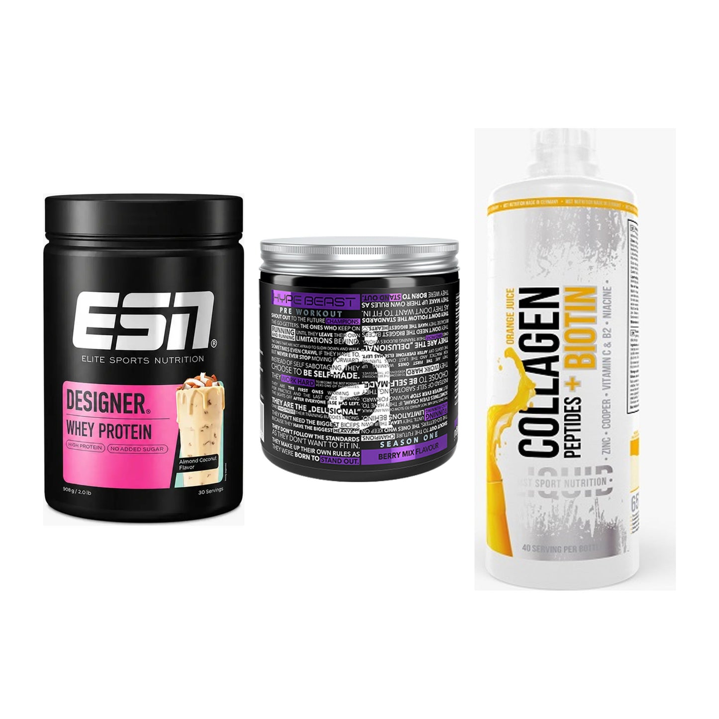 Regenerations-Set: ESN Designer + Nanosupps Hype + MST Collagen – alle enthaltenen Artikel
