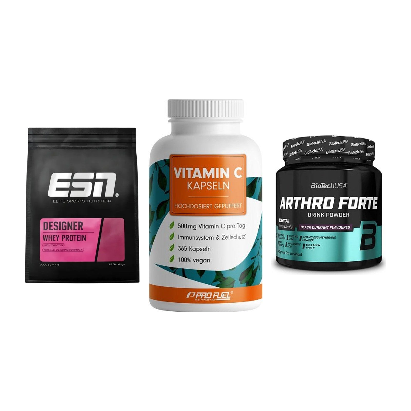 Regenerations-Set: ESN Designer + ProFuel Vitamin + BioTech Arthro – alle enthaltenen Artikel