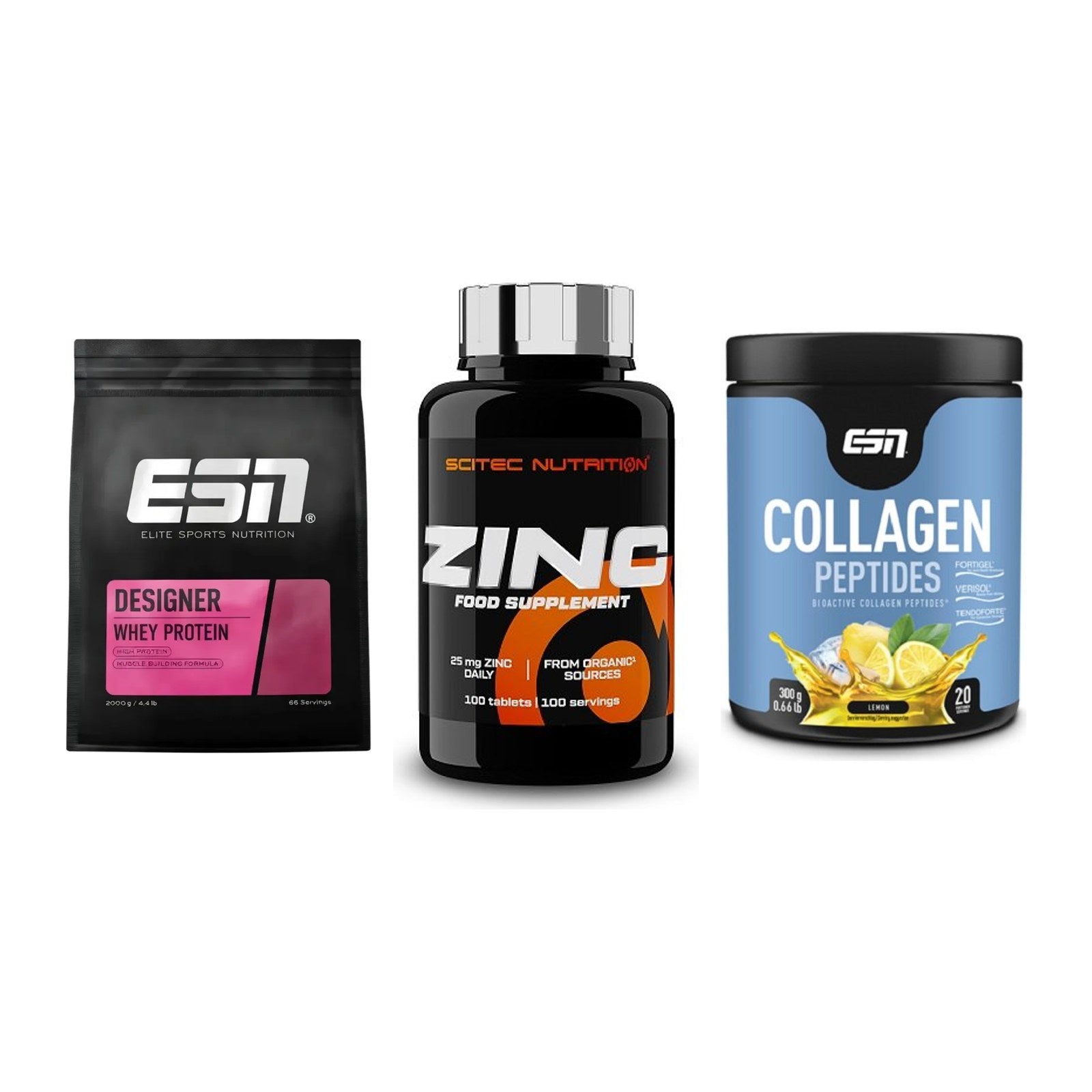 Regenerations-Set: ESN Designer + Scitec Zinc + ESN Collagen – alle enthaltenen Artikel