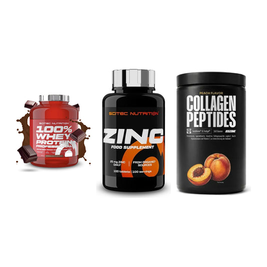 Regenerations-Set: Scitec 100% + Scitec Zinc + Big Zone – alle enthaltenen Artikel