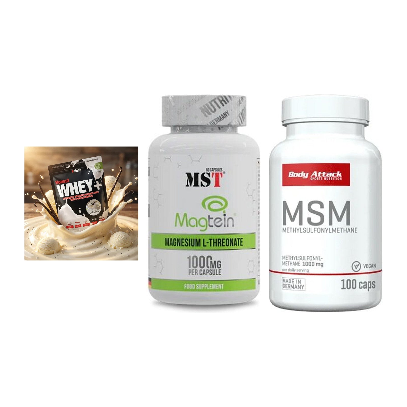 Regenerations-Set: Sinob Honest + MST Magnesium + Body Attack MSM – alle enthaltenen Artikel