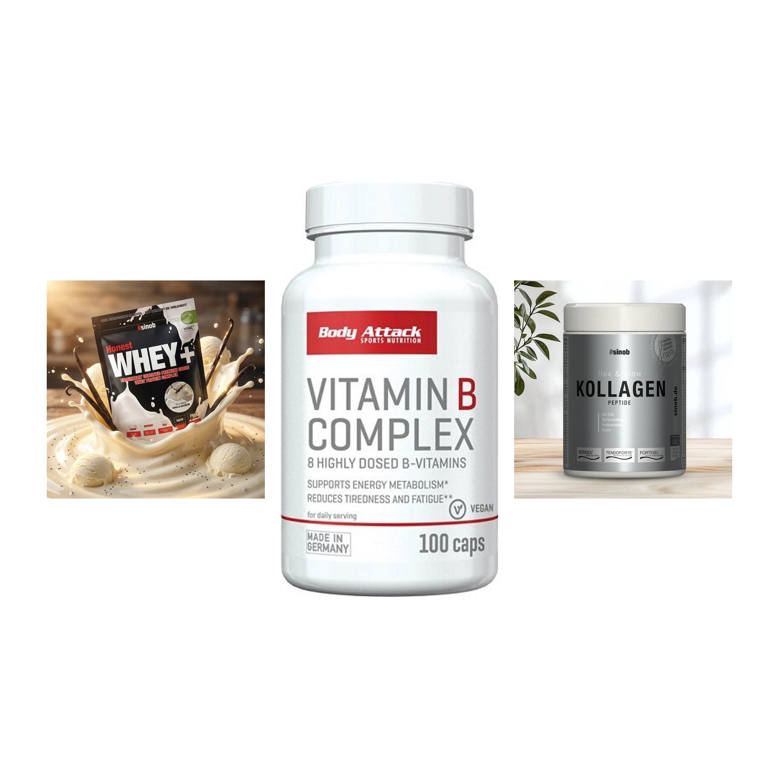 Regenerations-Set: Sinob Honest + Body Attack + Sinob Kollagen – alle enthaltenen Artikel