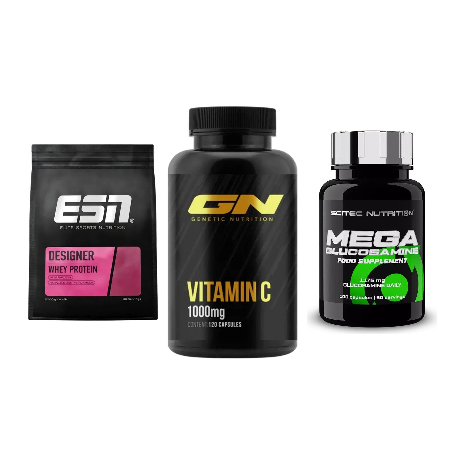 Regenerations-Set: ESN Designer + GN Vitamin C + Scitec Mega – alle enthaltenen Artikel