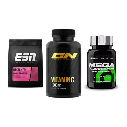 Regenerations-Set: ESN Designer + GN Vitamin C + Scitec Mega – alle enthaltenen Artikel
