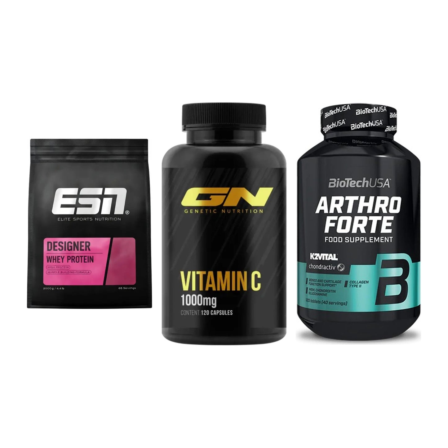 Regenerations-Set: ESN Designer + GN Vitamin C + BioTech Arthro – alle enthaltenen Artikel