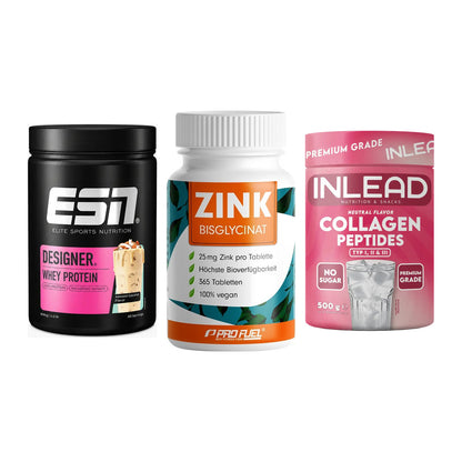 Regenerations-Set: ESN Designer + ProFuel Zink + INLEAD Collagen – alle enthaltenen Artikel