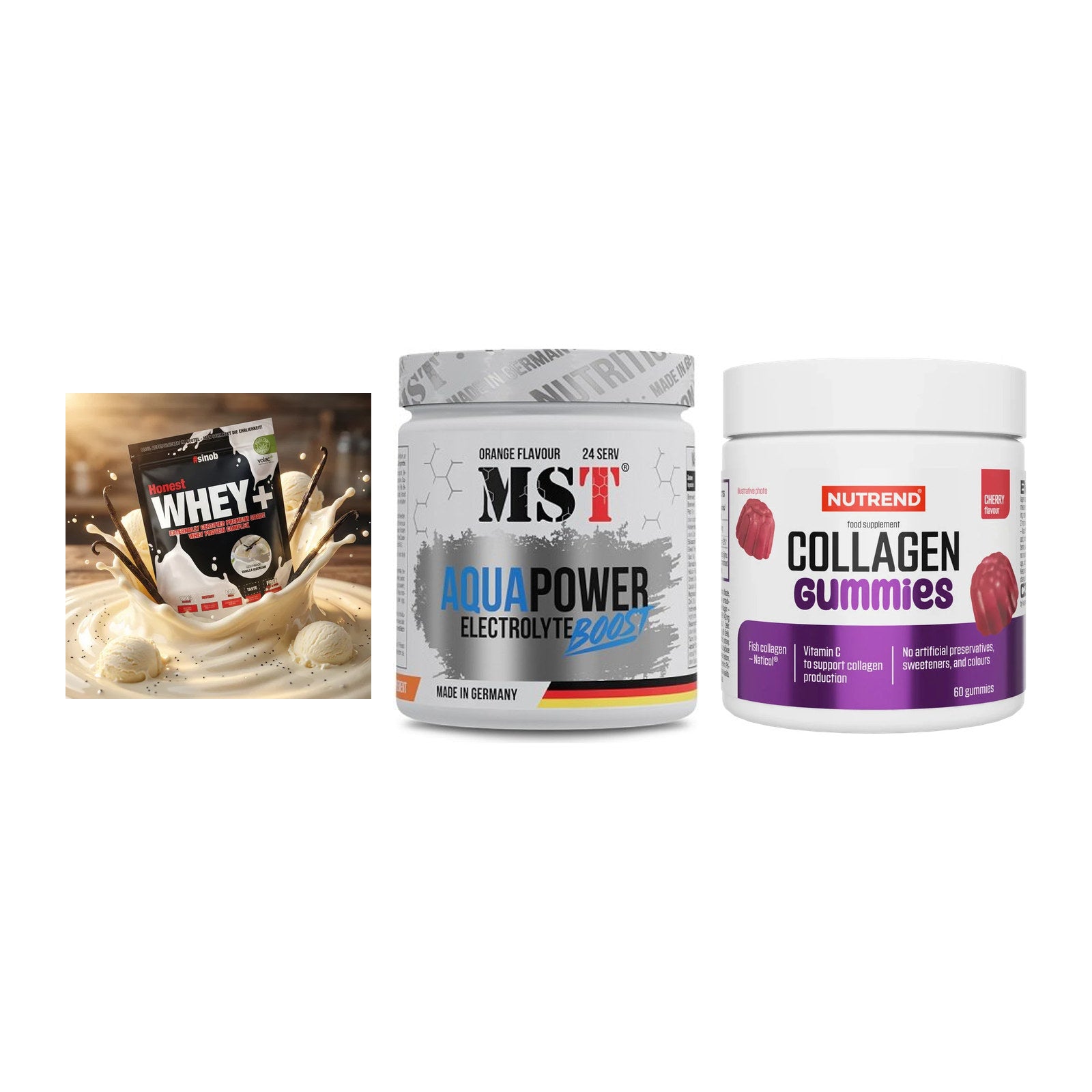Regenerations-Set: Sinob Honest + MST Aqua Power + Nutrend Collage – alle enthaltenen Artikel