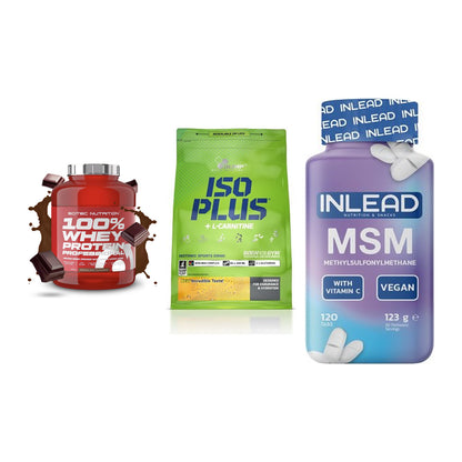 Regenerations-Set: Scitec 100% + Olimp Iso Plus + INLEAD MSM – alle enthaltenen Artikel