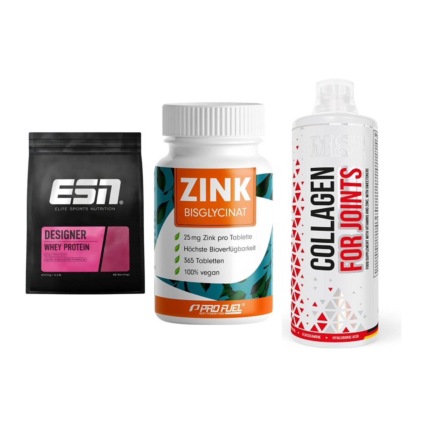 Regenerations-Set: ESN Designer + ProFuel Zink + MST Collagen – alle enthaltenen Artikel