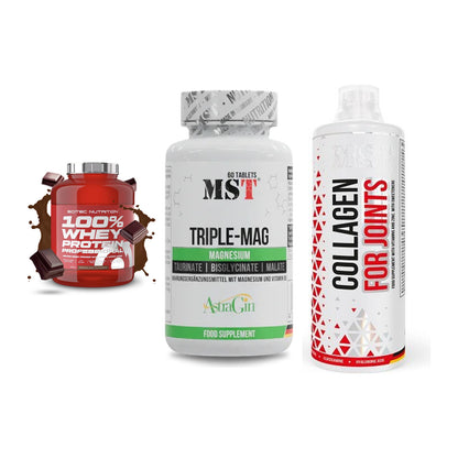Regenerations-Set: Scitec 100% + MST Tripple Mag + MST Collagen – alle enthaltenen Artikel
