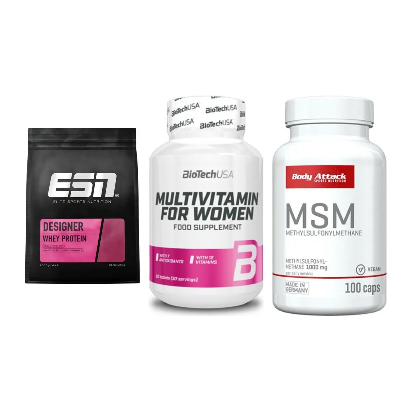 Regenerations-Set: ESN Designer + BioTech Multivi + Body Attack MSM – alle enthaltenen Artikel