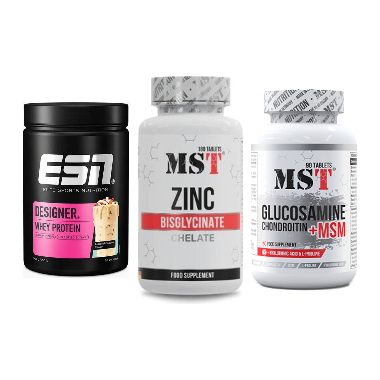Regenerations-Set: ESN Designer + MST Zinc + MST Glucosamine – alle enthaltenen Artikel