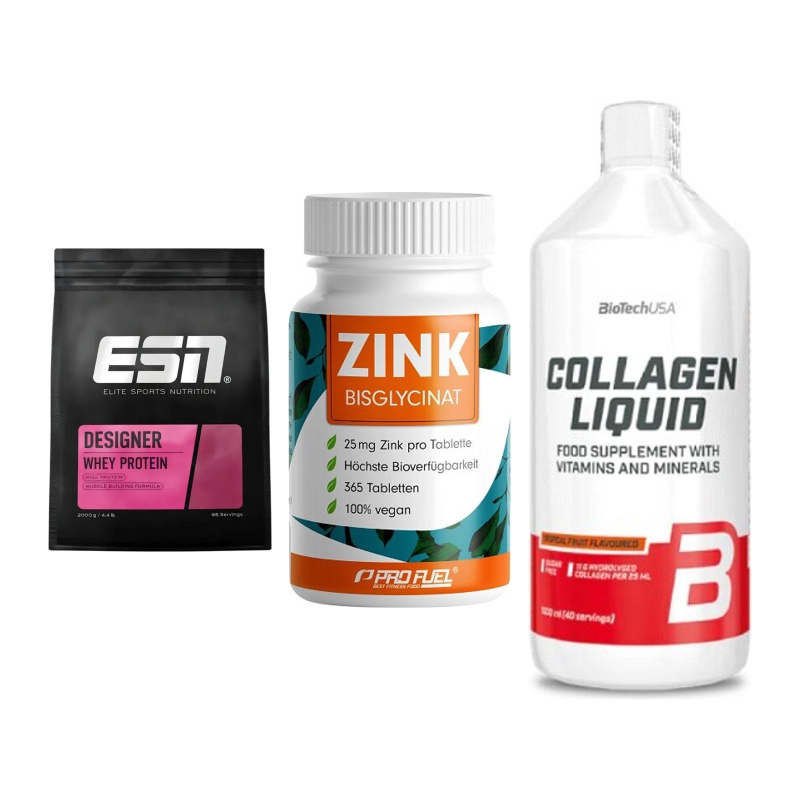 Regenerations-Set: ESN Designer + ProFuel Zink + BioTech Collage – alle enthaltenen Artikel