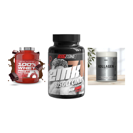 Regenerations-Set: Scitec 100% + Big Zone Zink + Sinob Kollagen – alle enthaltenen Artikel