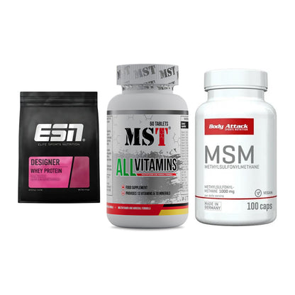 Regenerations-Set: ESN Designer + MST All Vitamin + Body Attack MSM – alle enthaltenen Artikel