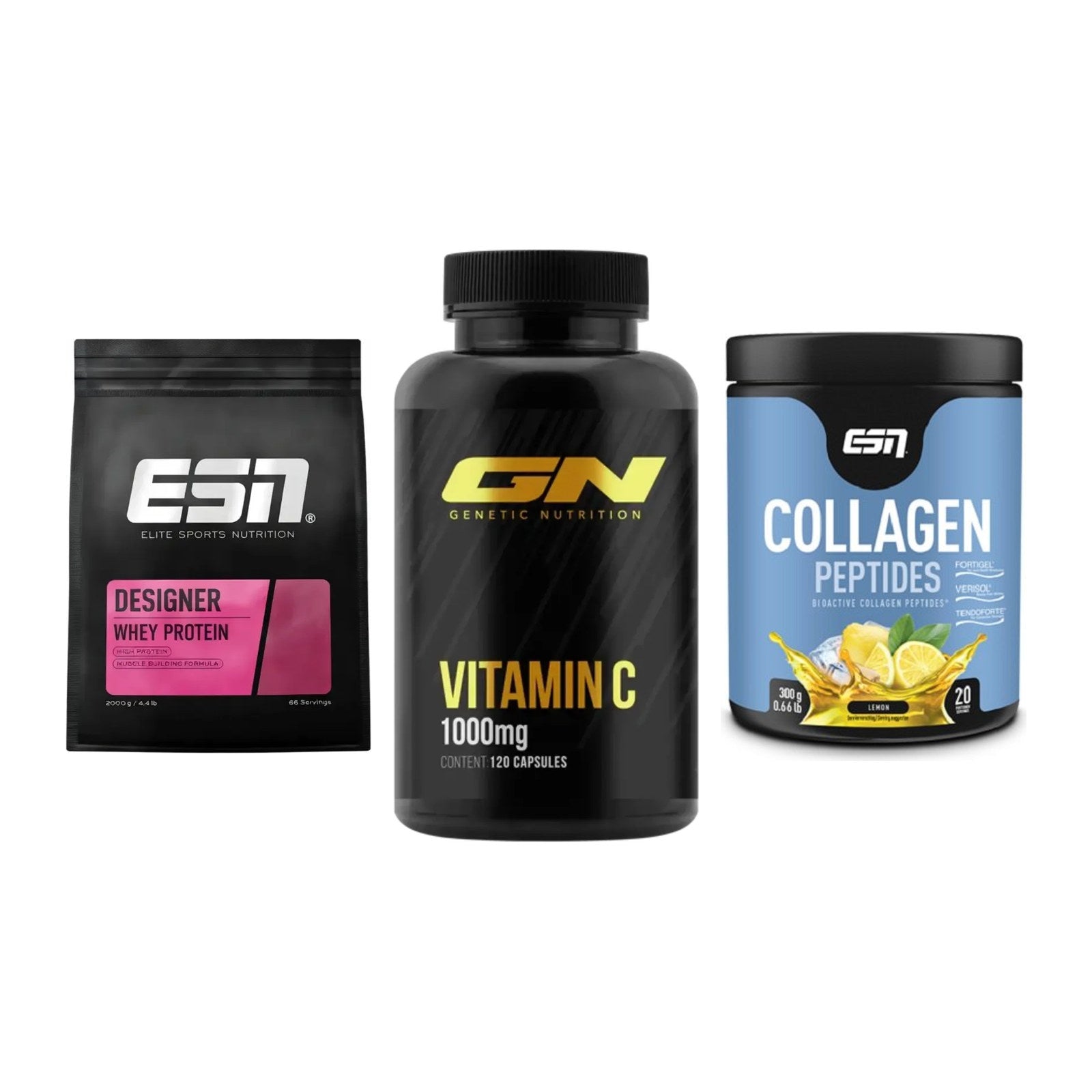 Regenerations-Set: ESN Designer + GN Vitamin C + ESN Collagen – alle enthaltenen Artikel