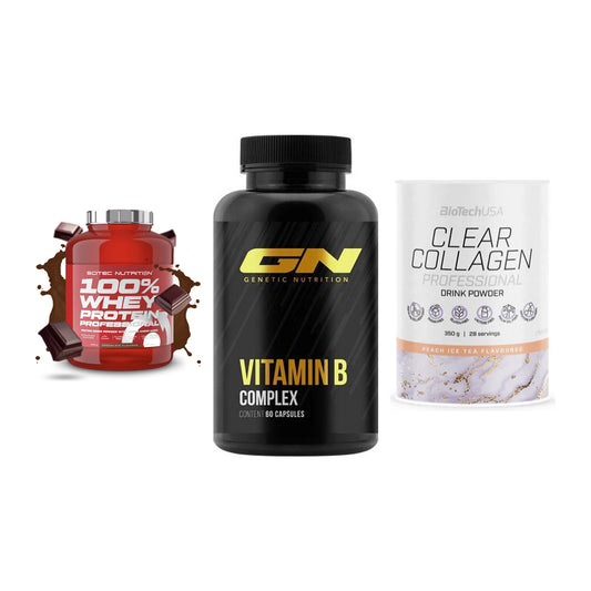 Regenerations-Set: Scitec 100% + GN Vitamin + BioTech Clear – alle enthaltenen Artikel