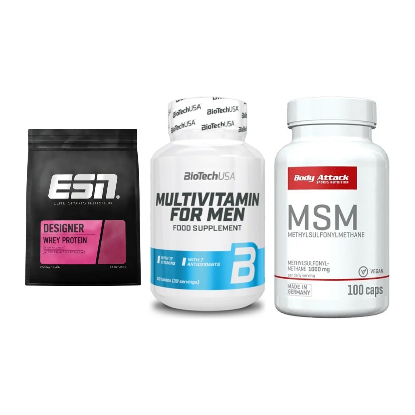 Regenerations-Set: ESN Designer + BioTech Multivi + Body Attack MSM – alle enthaltenen Artikel