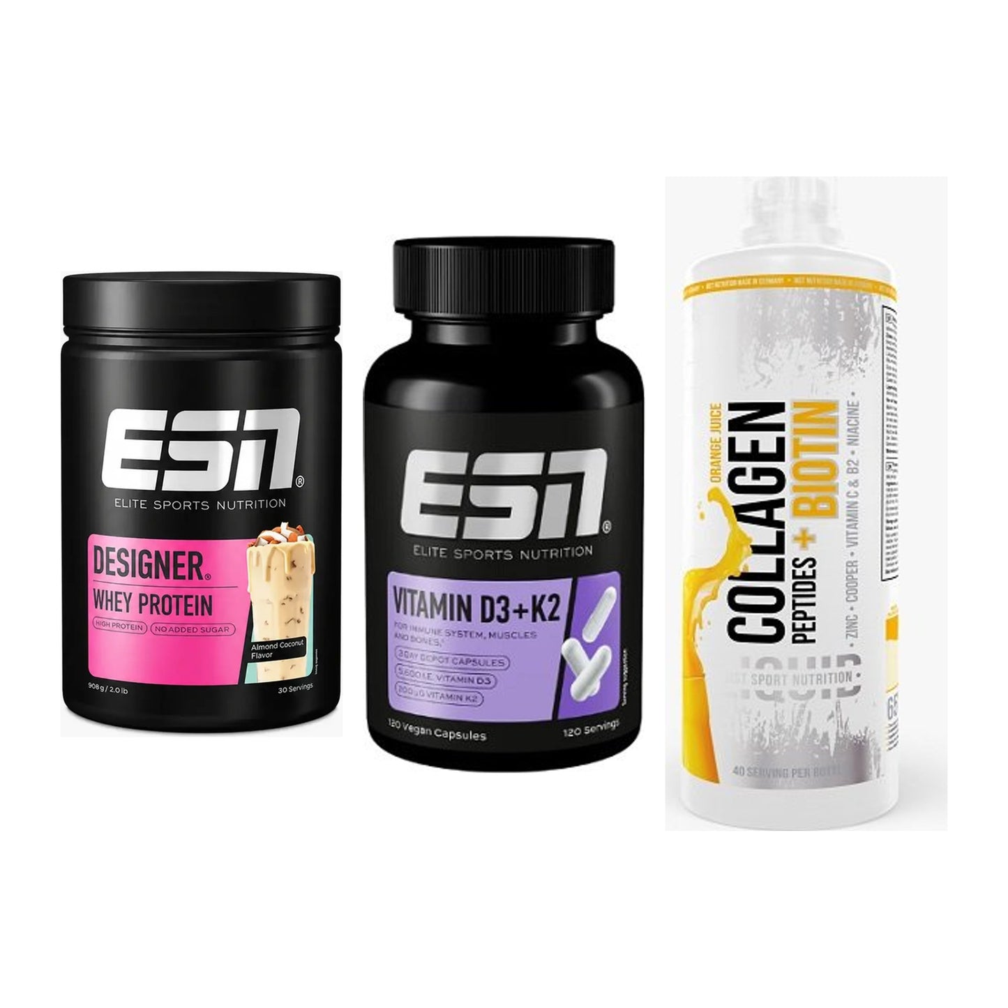 Regenerations-Set: ESN Designer + ESN Vitamin D3 + MST Collagen – alle enthaltenen Artikel