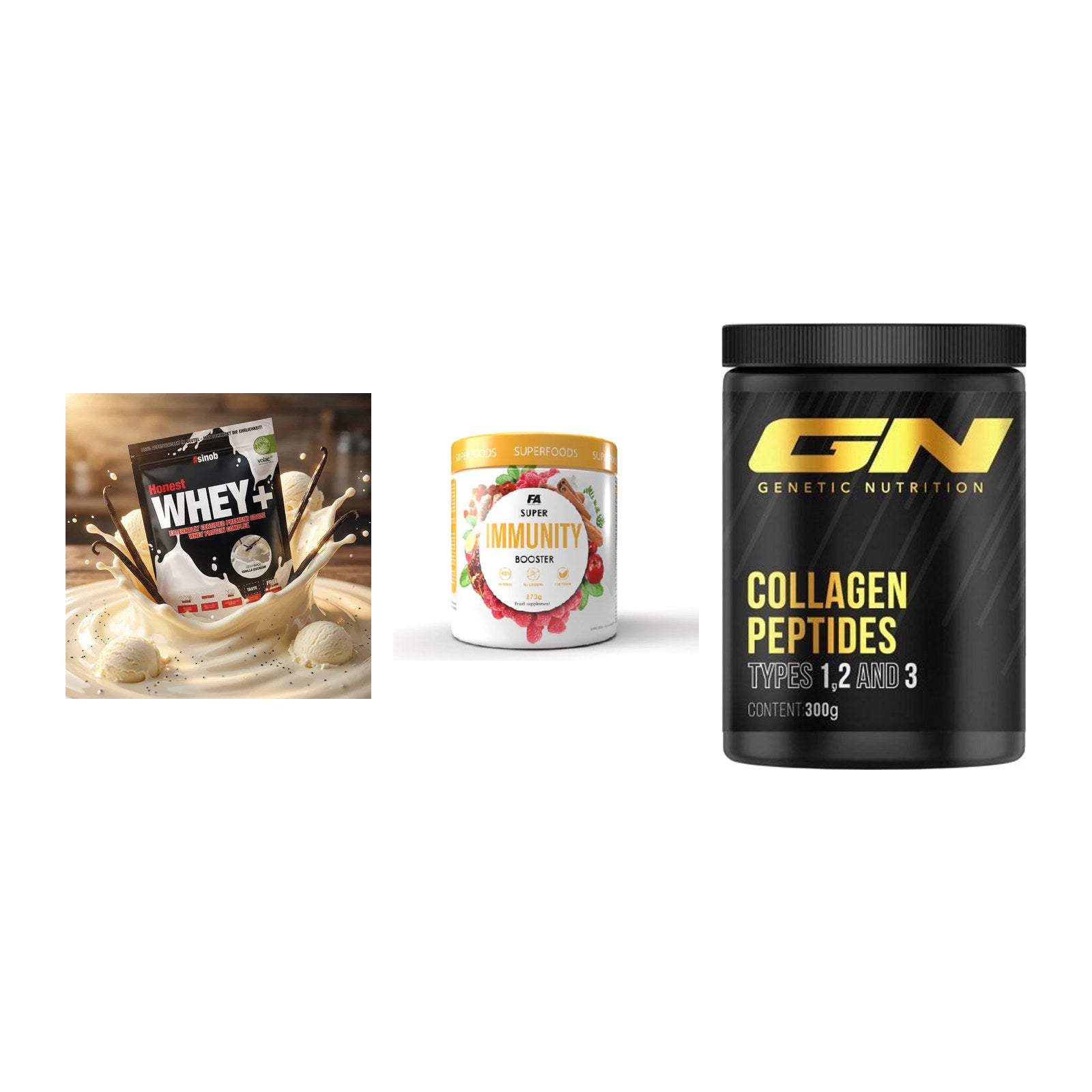 Regenerations-Set: Sinob Honest + FA Nutrition + GN Peptan – alle enthaltenen Artikel