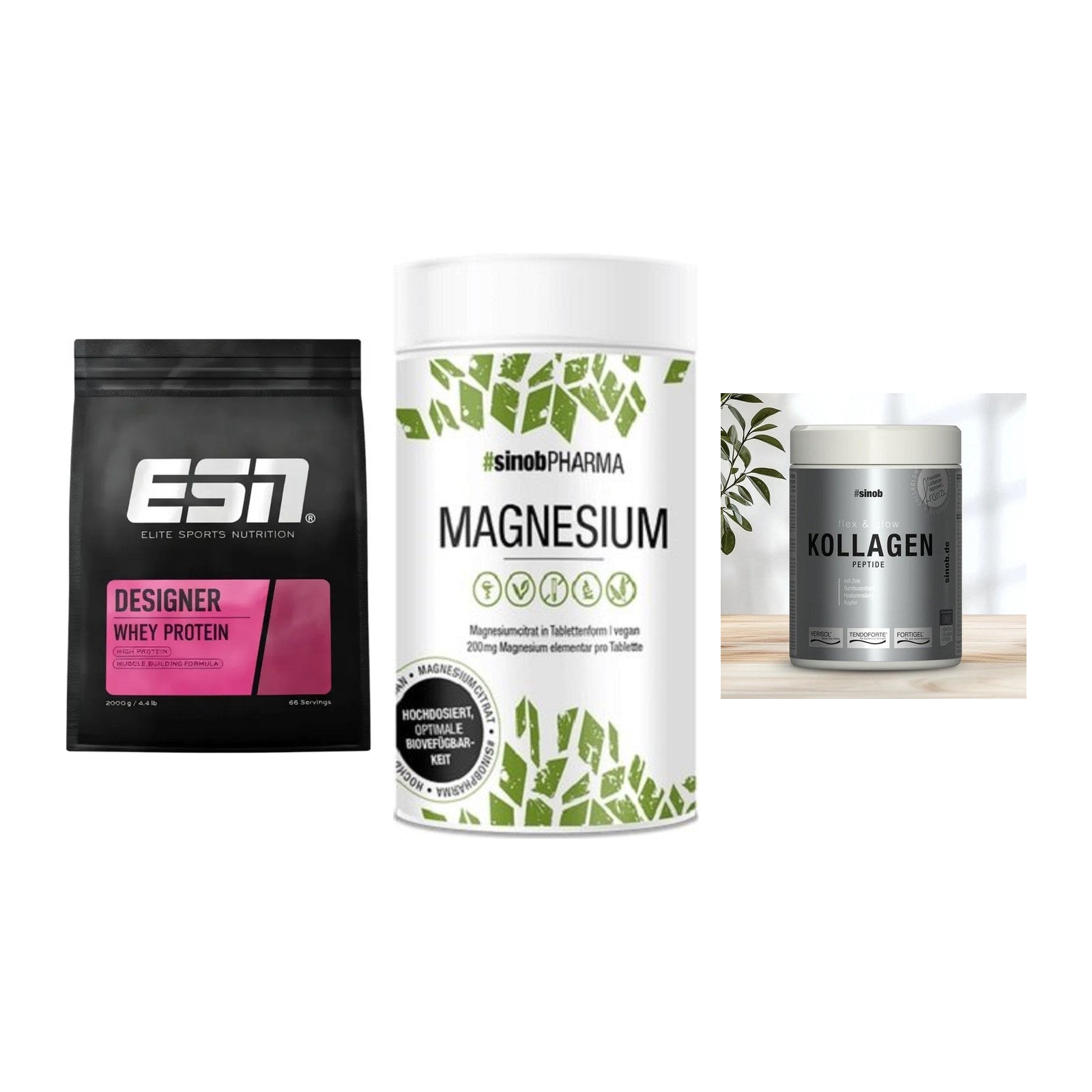 Regenerations-Set: ESN Designer + Sinob Magnesium + Sinob Kollagen – alle enthaltenen Artikel