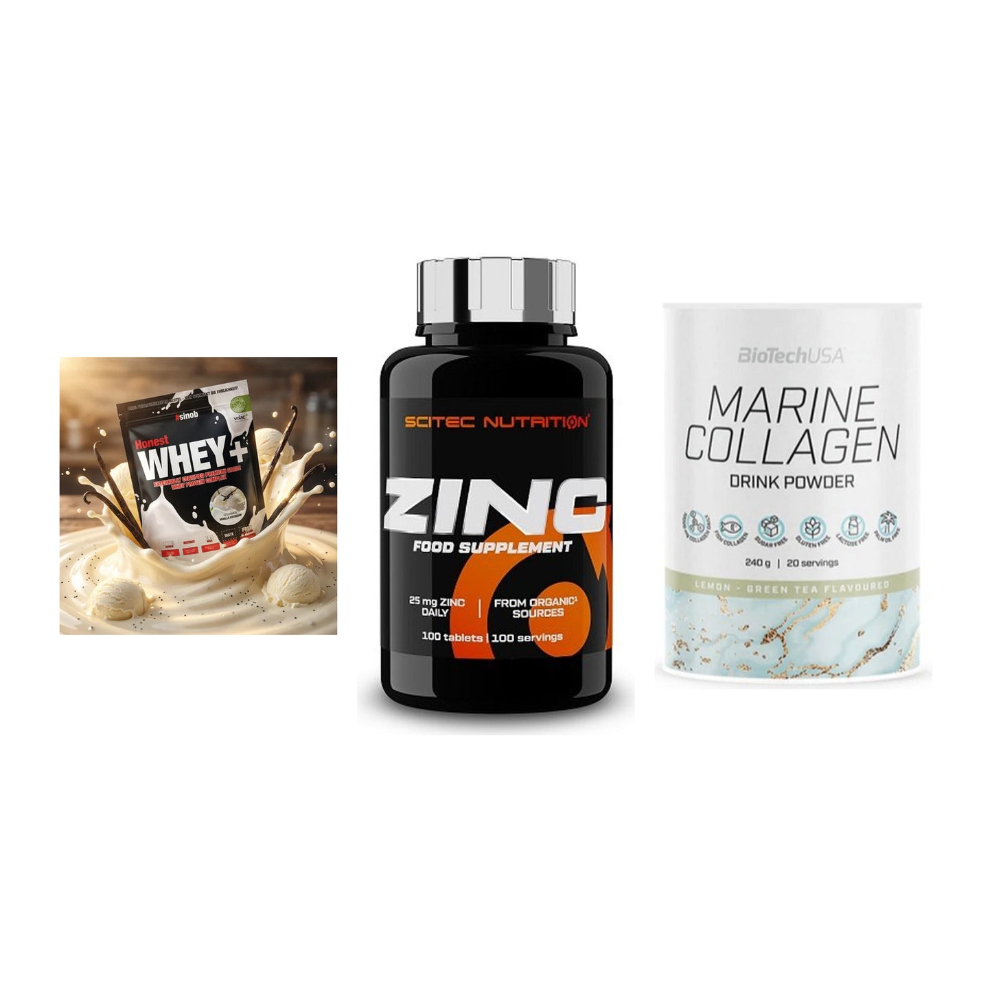 Regenerations-Set: Sinob Honest + Scitec Zinc + BioTech Marine – alle enthaltenen Artikel