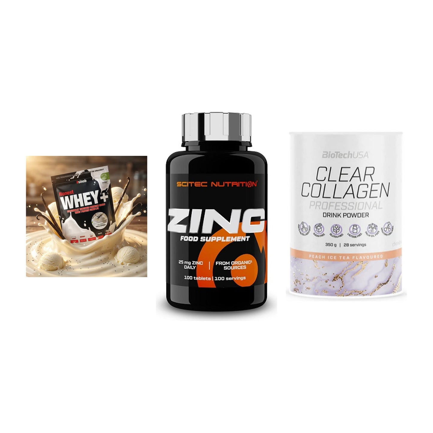 Regenerations-Set: Sinob Honest + Scitec Zinc + BioTech Clear – alle enthaltenen Artikel
