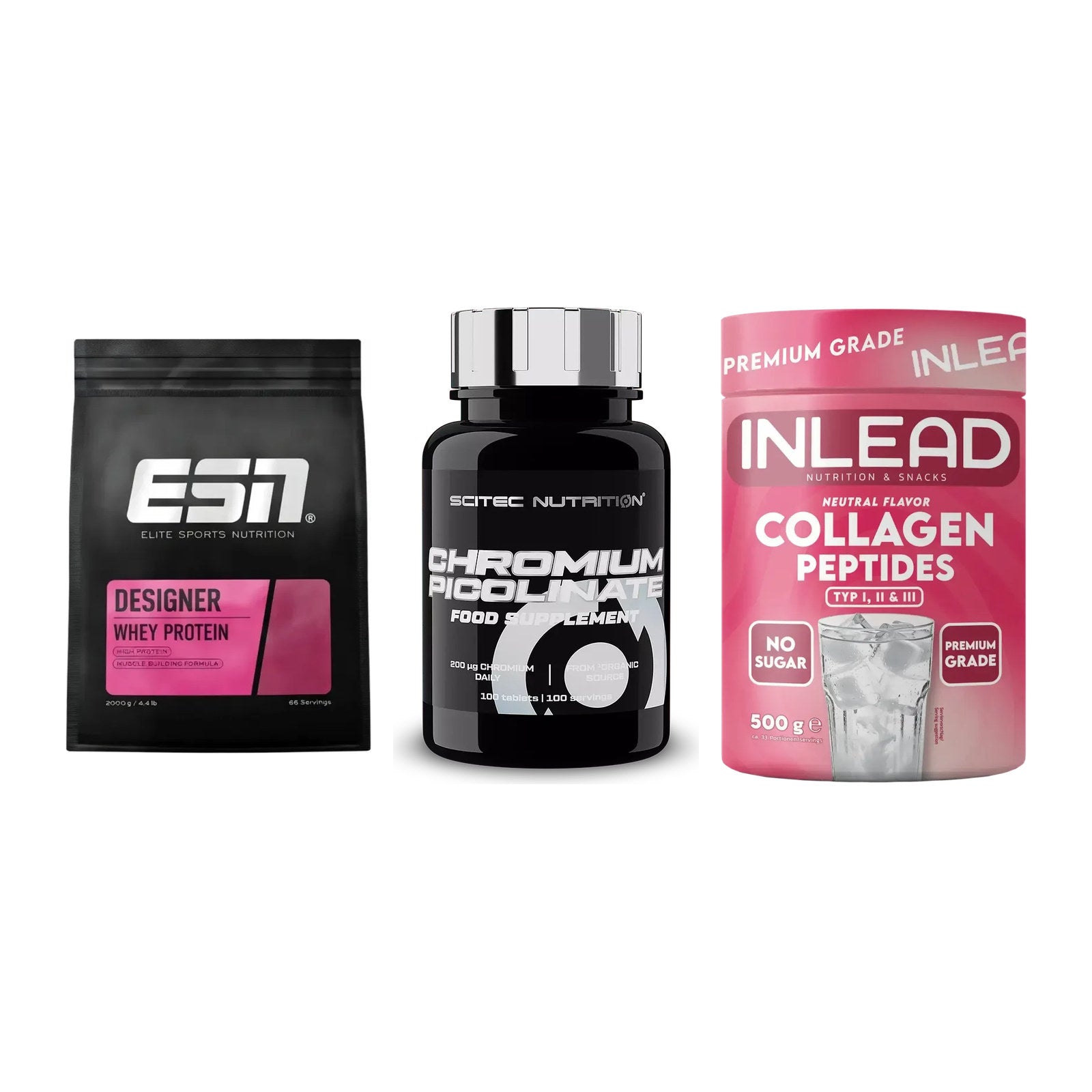 Regenerations-Set: ESN Designer + Scitec Chromium + INLEAD Collagen – alle enthaltenen Artikel