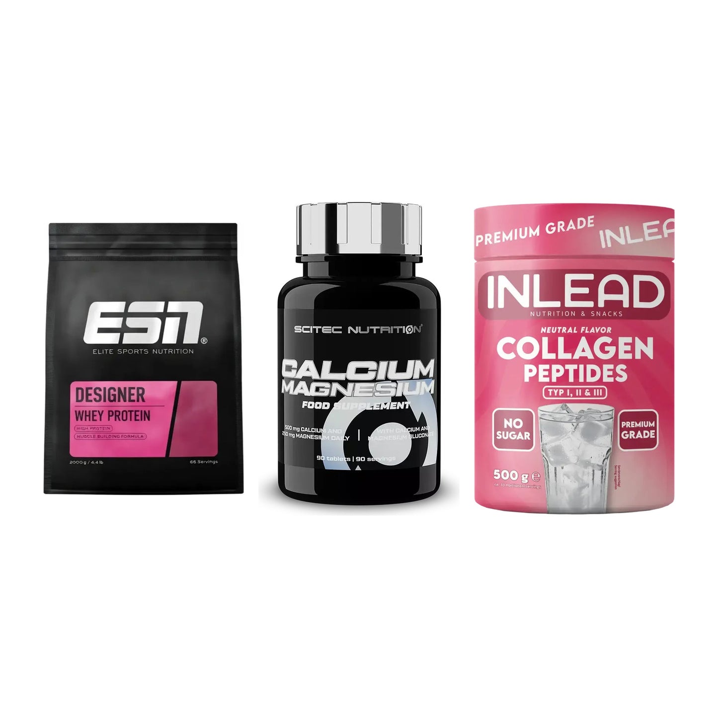 Regenerations-Set: ESN Designer + Scitec Calcium + INLEAD Collagen – alle enthaltenen Artikel