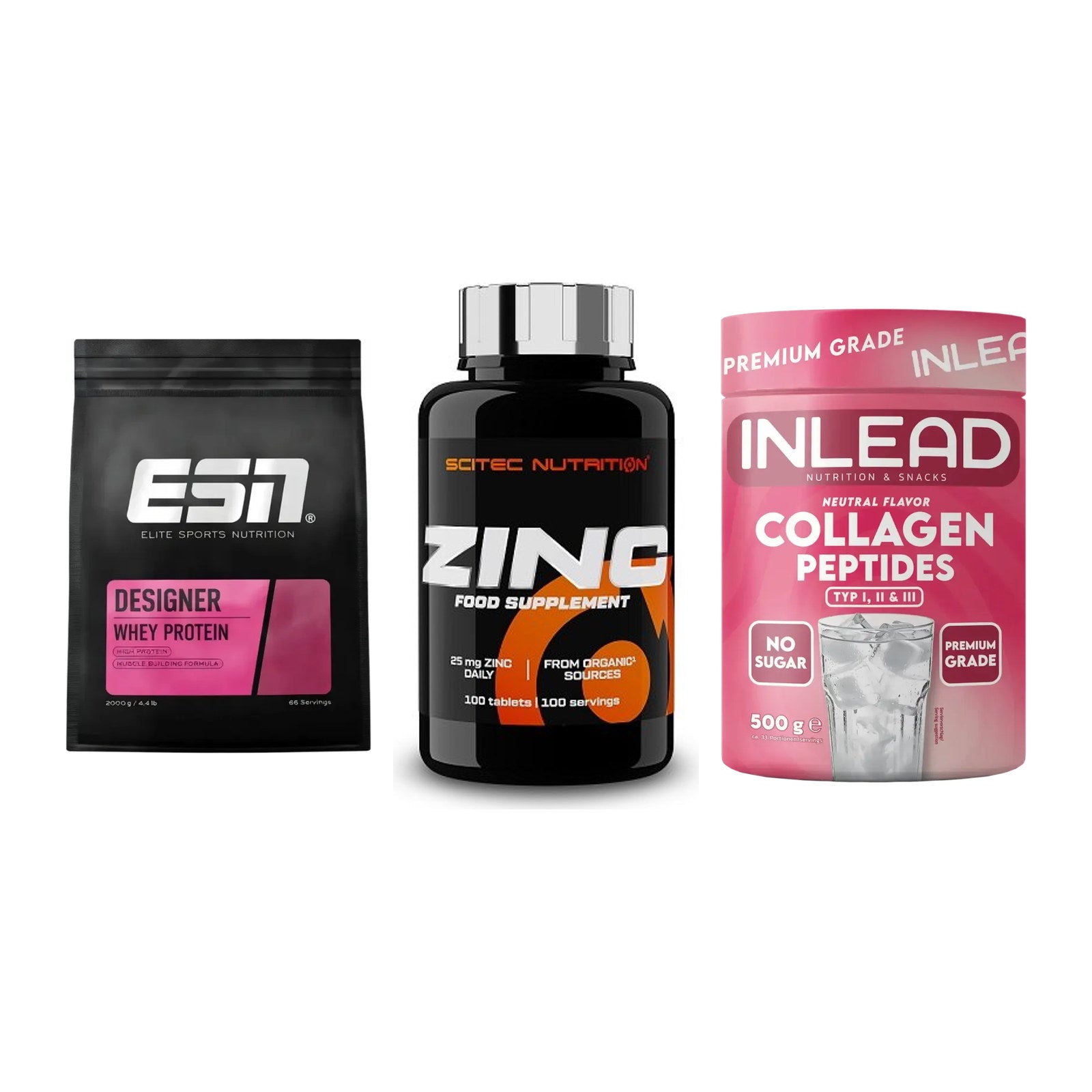 Regenerations-Set: ESN Designer + Scitec Zinc + INLEAD Collagen – alle enthaltenen Artikel