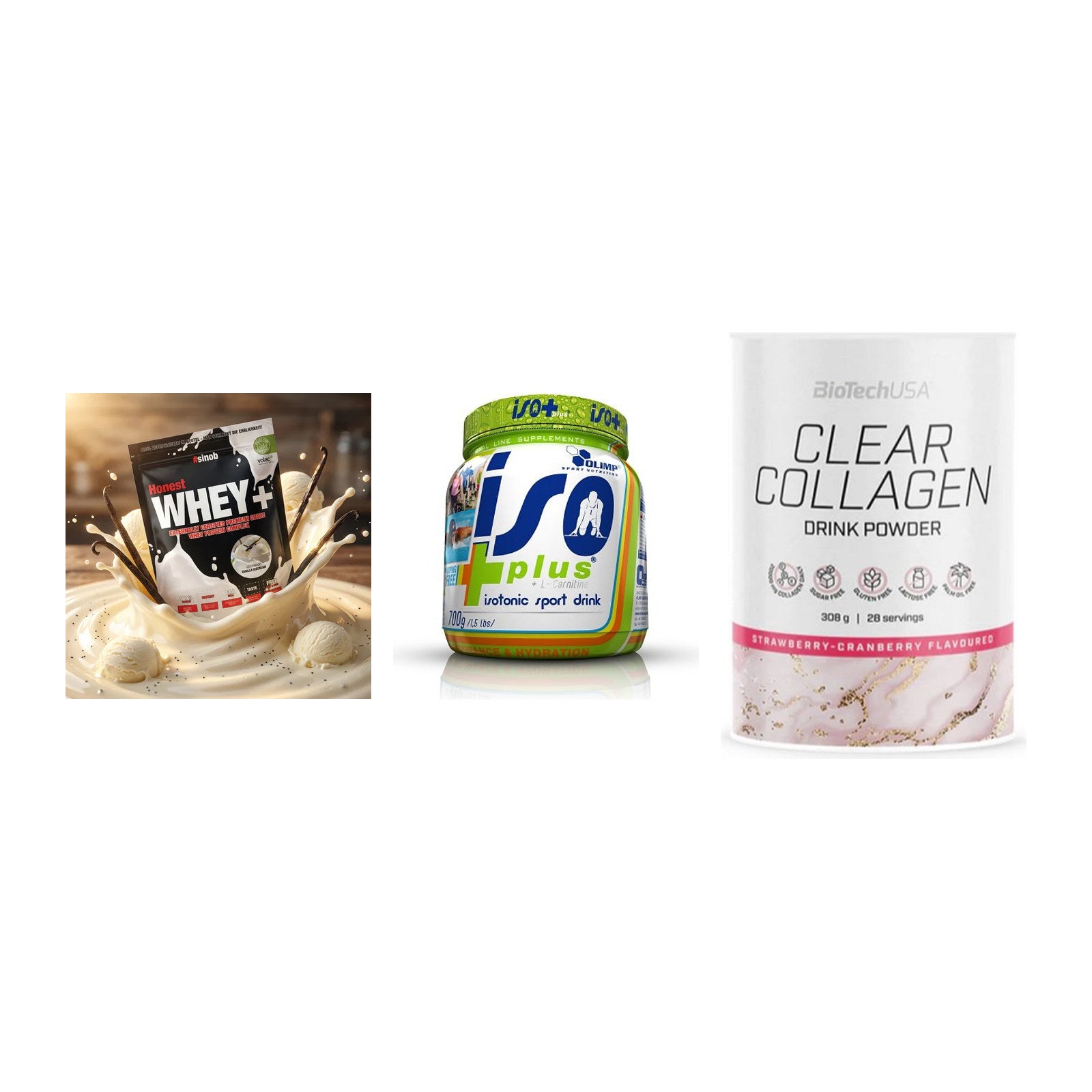 Regenerations-Set: Sinob Honest + Olimp Iso Plus + BioTech Clear – alle enthaltenen Artikel