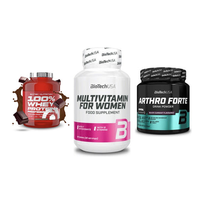 Regenerations-Set: Scitec 100% + BioTech Multivi + BioTech Arthro – alle enthaltenen Artikel