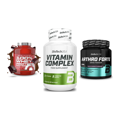 Regenerations-Set: Scitec 100% + BioTech Vitamin + BioTech Arthro – alle enthaltenen Artikel