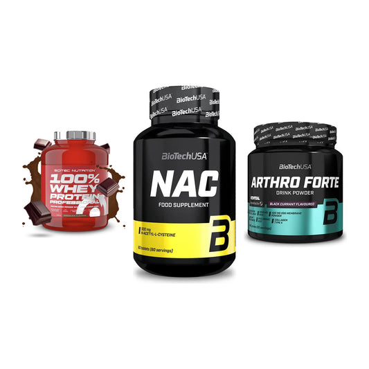 Regenerations-Set: Scitec 100% + BioTech NAC + BioTech Arthro – alle enthaltenen Artikel