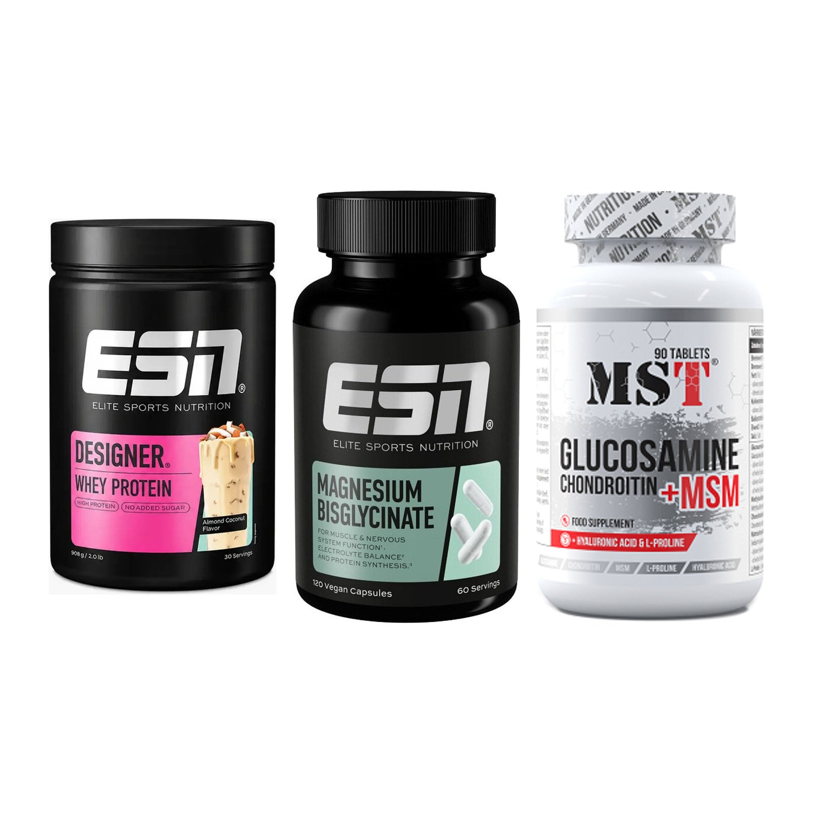 Regenerations-Set: ESN Designer + ESN Magnesium + MST Glucosamine – alle enthaltenen Artikel