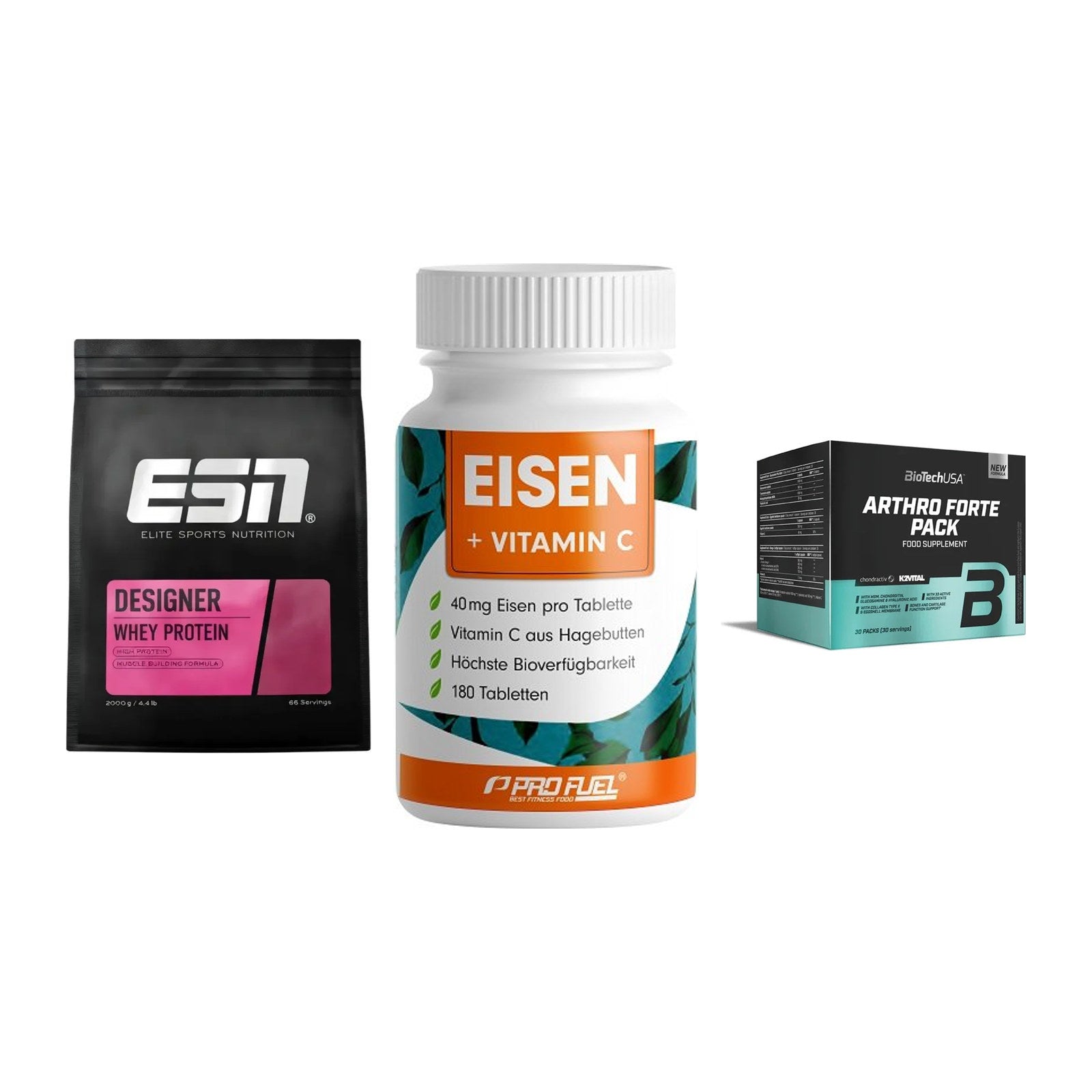 Regenerations-Set: ESN Designer + ProFuel EISEN + BioTech Arthro – alle enthaltenen Artikel