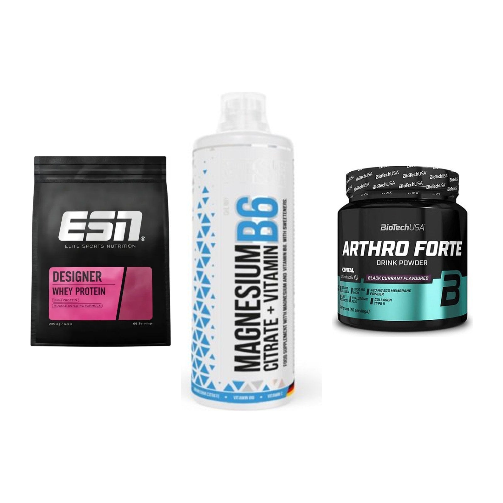 Regenerations-Set: ESN Designer + MST Magnesium + BioTech Arthro – alle enthaltenen Artikel