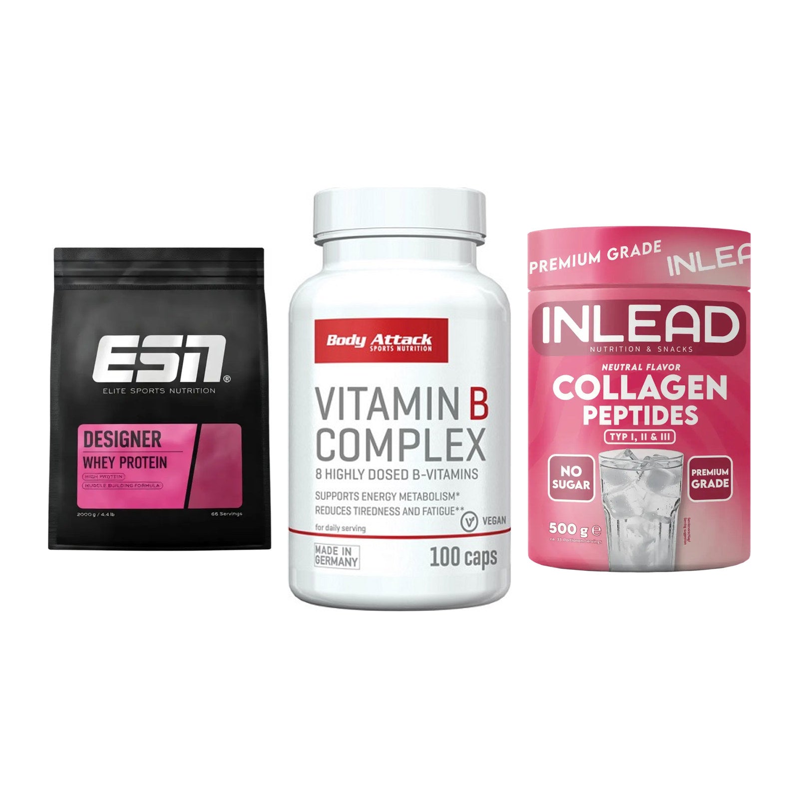 Regenerations-Set: ESN Designer + Body Attack + INLEAD Collagen – alle enthaltenen Artikel