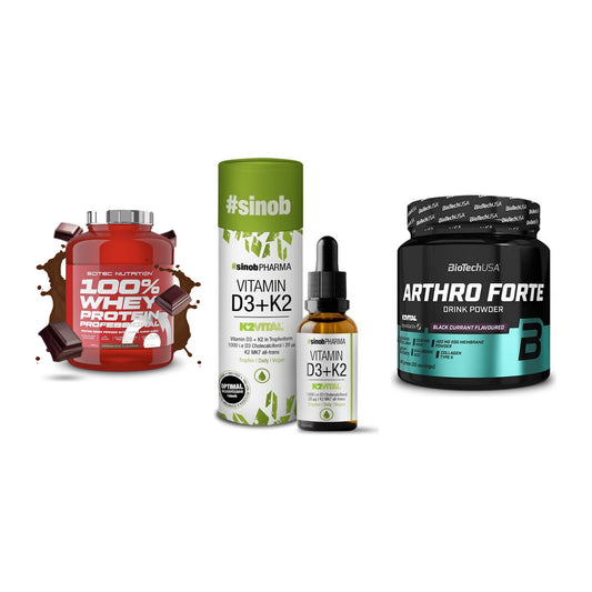 Regenerations-Set: Scitec 100% + Sinob Vitamin + BioTech Arthro – alle enthaltenen Artikel