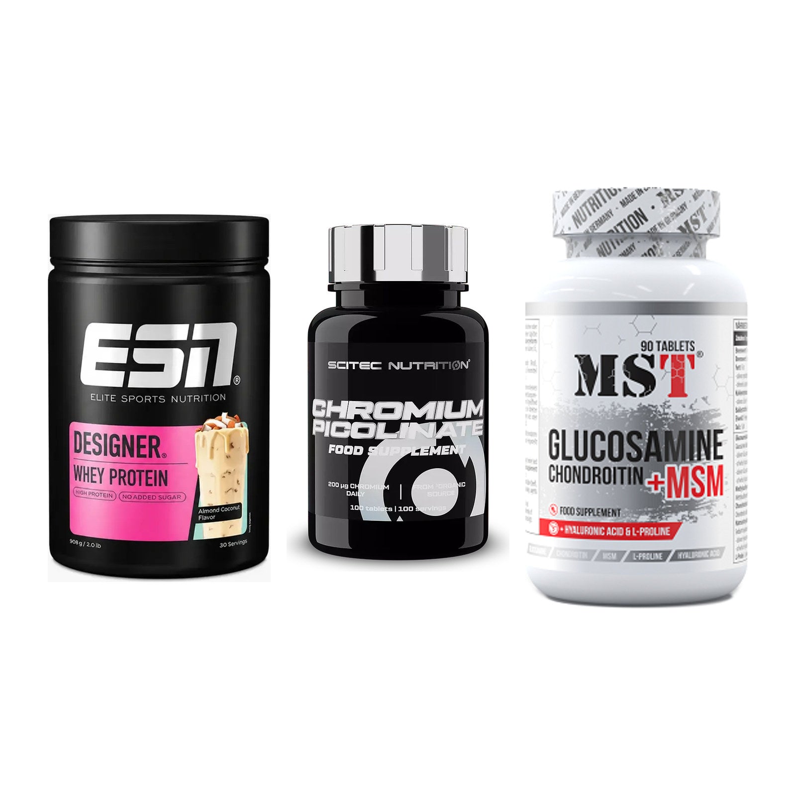 Regenerations-Set: ESN Designer + Scitec Chromium + MST Glucosamine – alle enthaltenen Artikel