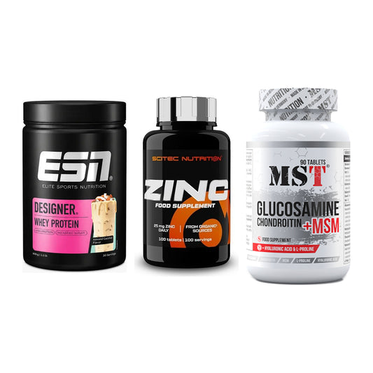 Regenerations-Set: ESN Designer + Scitec Zinc + MST Glucosamine – alle enthaltenen Artikel