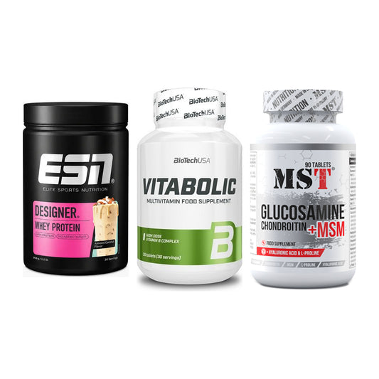 Regenerations-Set: ESN Designer + BioTech Vitabol + MST Glucosamine – alle enthaltenen Artikel